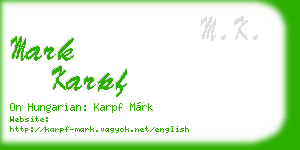 mark karpf business card