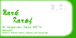 mark karpf business card